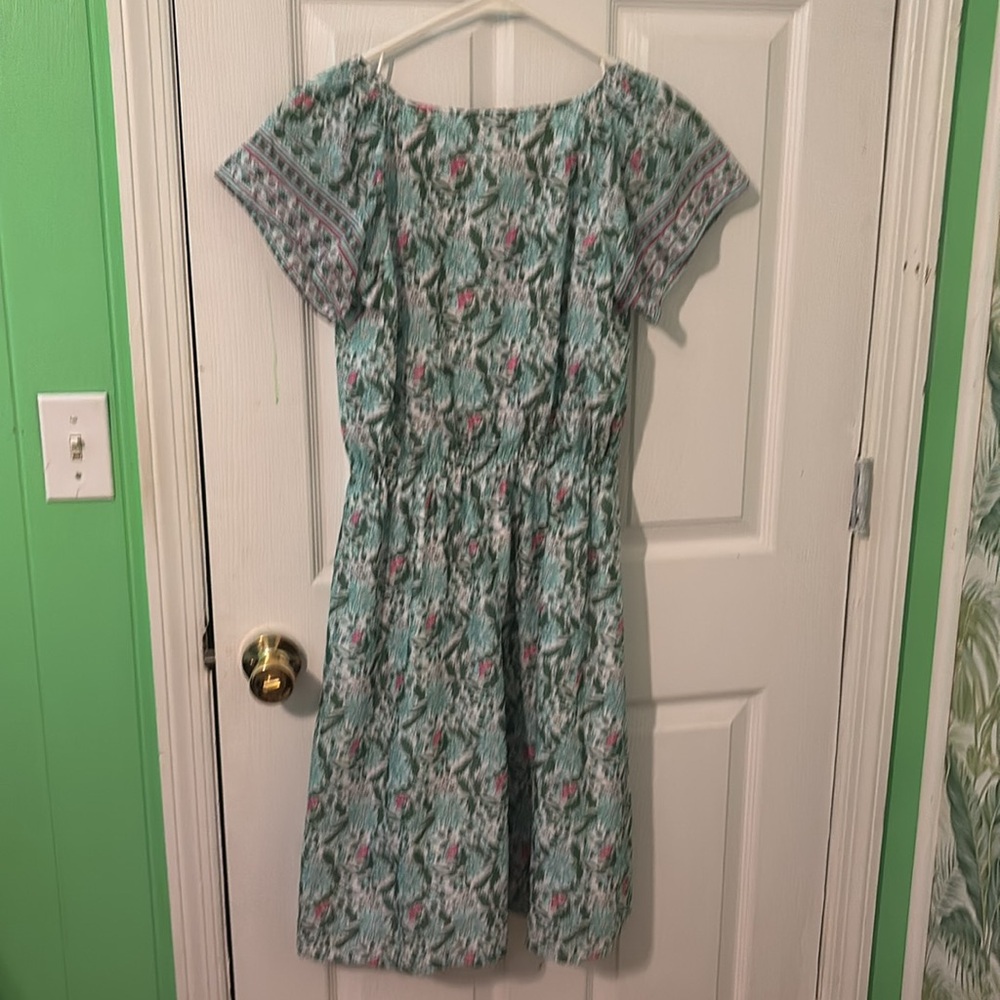 5/$50!!! Mix & Match! Like New! Talbots Green and Blue Casual Midi Sundress - Picture 3 of 8